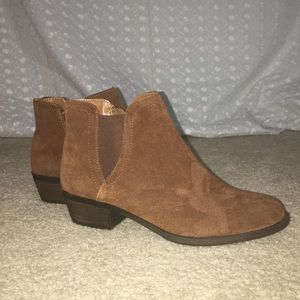 Kenzie Cognac Suede Booties